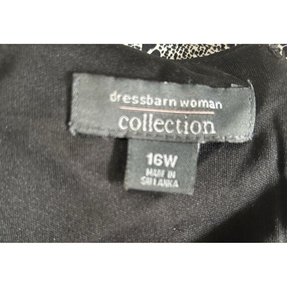 Dressbarn Collection Black Shutter Pleat Sleeveless V Neck Sheath Dress 16W - Picture 9 of 10